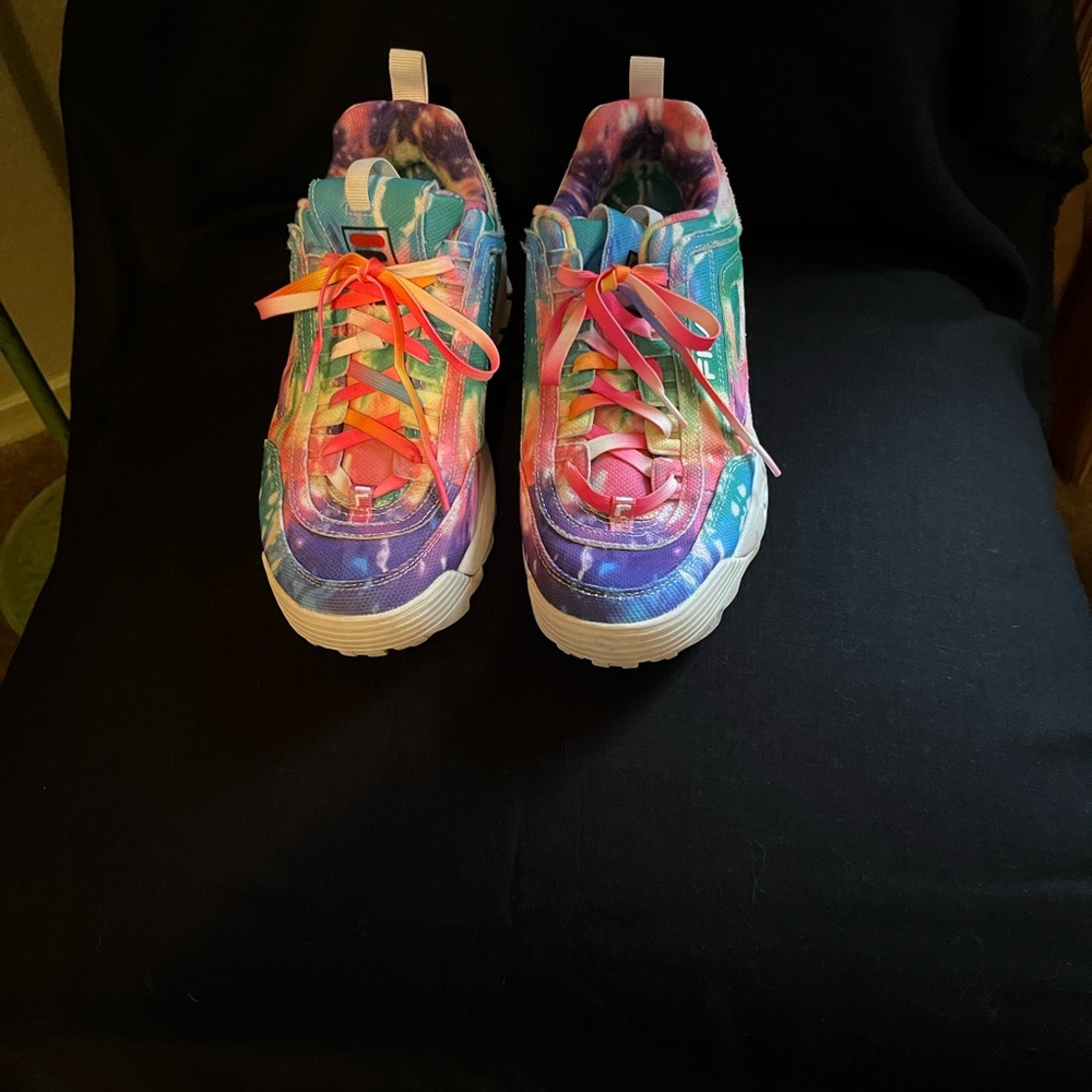 Fila Multicolor Tie-Dye Athletic Shoes